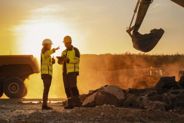INB Netzbau Besprechung auf einer Baustelle